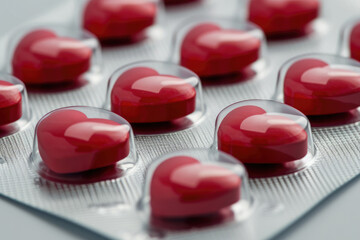 Close Up of Heart Pills - Love Pills Concept for Valentines Day - 731475233