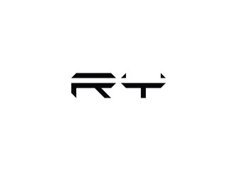 RY Letters Logo Design Slim. Simple and Creative Black Letter Concept Illustration - obrazy, fototapety, plakaty