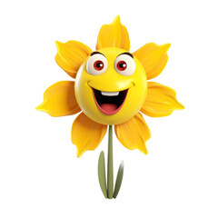 3D Cartoon character Daffodil flower