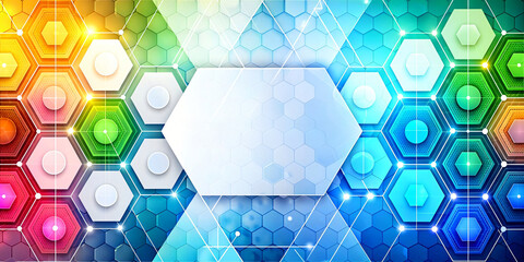 Hexagonal Geometric Pattern in Blue: Abstract Background Illustration with Seamless 3D Design for Technology and Business Concepts