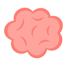 simple vector illustration of the brain. Cute human brain, organs character flat line cartoon kawaii illustration icon. isolated on white background. brain organs