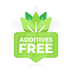 Additives Free Label with Vibrant Green Leaves for Clean and Natural Products