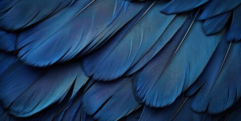 Beautiful dark blue color trends feather texture background.