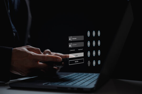 Cyber security and data protection, businessman use network security system, protecting business and financial transaction data from cyber attacks