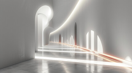 3D render of a corridor. Created with Ai