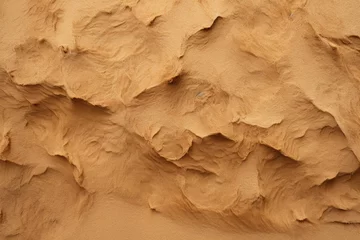 Fotobehang This close-up image captures the intricate details of a rock face in the sandy terrain, The coarse and grainy texture of sand, AI Generated © Iftikhar alam