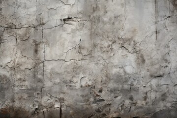 A close-up image of a wall with multiple cracks running through it, ideal for use as a background texture in design projects, The rugged texture of a concrete wall, AI Generated