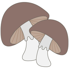 spring season easter cute pastel minimal 2 brown mushrooms