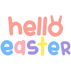 spring season easter cute pastel minimal hello easter logo