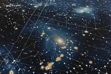 Explore this stock image featuring a detailed star chart showcasing constellations and celestial bodies, perfect for astronomy enthusiasts, both educational and aesthetically pleasing.