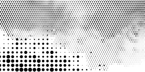 Background with monochrome dotted texture. Polka dot pattern template. Background with black dots - stock vector dots background  - obrazy, fototapety, plakaty