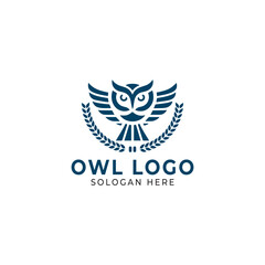 simple and modern owl logo illustration for company, business, community, team, etc