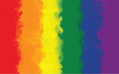LGBT watercolor flag, Vector hand-drawn textured graphic design element for vector artworks