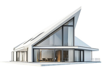 Modern architecture house model isolated on backrgound, stylish minimal house, modern contemporary desgin concept.