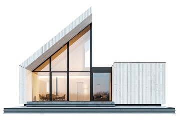 Fototapeta na wymiar Modern architecture house model isolated on backrgound, stylish minimal house, modern contemporary desgin concept.