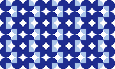 seamless pattern with two tone blue and white circle block and diamond shape design for fabric print or t-shirt print, wallpaper