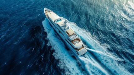 Fototapeta premium Luxury super yacht sailing in the sea or ocean
