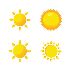 Set of sun vector icons on isolated background. Sun vector icon collection.