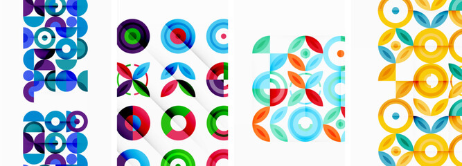 Round geometric elements and circles in background design for wallpaper, business card, cover, poster, banner, brochure, header, website