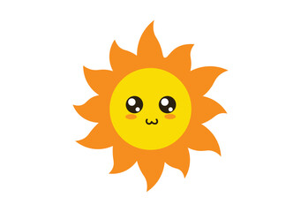 Cute sun vector icon on isolated background. Sun vector icon collection.