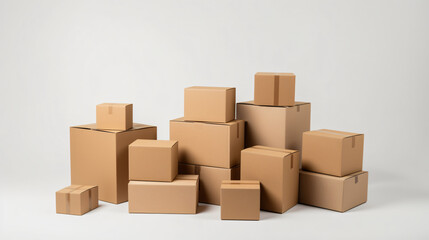 Obraz premium Blank cardboard box mockup, isolated on transparent background.