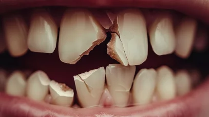 Foto op Canvas broken teeth cracked teeth tooth fractures mouth and teeth health concept various dental diseases    © Emil