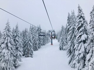 Fototapeta na wymiar ski resort in winter