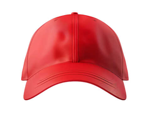 red baseball cap mockup isolated, on white background