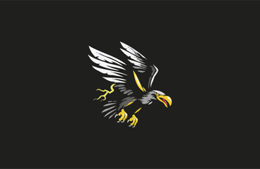 Head eagle on sea vector illustration flat design 