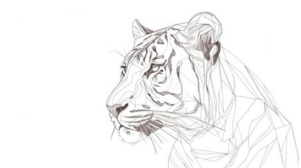 vector hand drawn one line art animal illustration   
