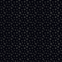 Small grey polka dots on a black background. Seamless monochrome geometric pattern. - 731492499