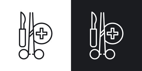Surgery icon designed in a line style on white background.