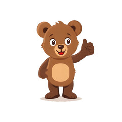 Obraz premium くま（熊）がthumbs up, いいねと親指を立ててgoodポーズしているイラスト