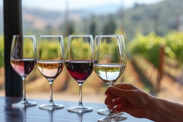 Glass of wine. Tasting wine 