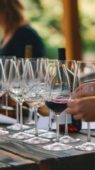 Obraz premium Wine tasting concept background. Vertical background 