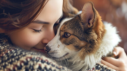 .A pet care and adoption banner featuring heartwarming images
