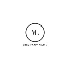 Initial ML letter management label trendy elegant monogram company
