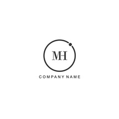Initial MH letter management label trendy elegant monogram company