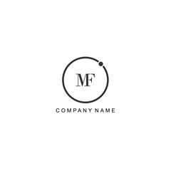 Initial MF letter management label trendy elegant monogram company