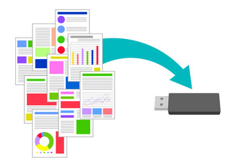 USBフラッシュメモリに書類のデータをコピーする