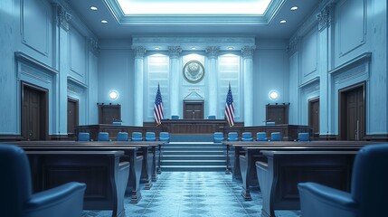 Empty courtroom or courtroom