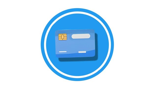 Credit Card Icon of nice animated for your videos easy to use with Transparent Background