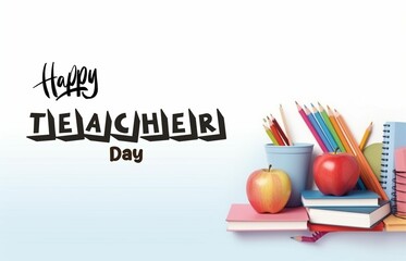 Happy Teacher's day social media post  background  and celebration greeting card 