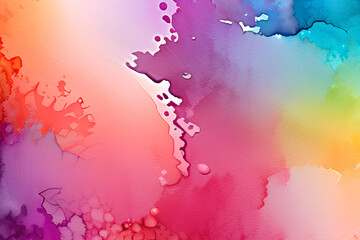 Closeup of abstract watercolor paint. Generative AI (생성형 AI)