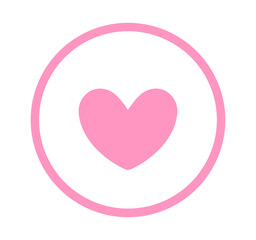 シンプルなピンク色のハートマークアイコン