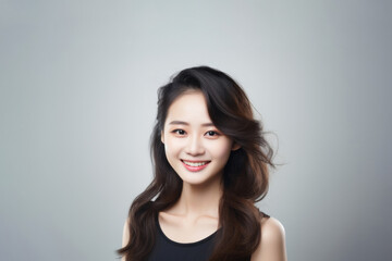 Fototapeta premium Sweet little girl donning comfy vest lingerie, posing with confidence on a clean white surface. Generative AI.