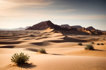 A cut out of sand and desert with a bright sunlight