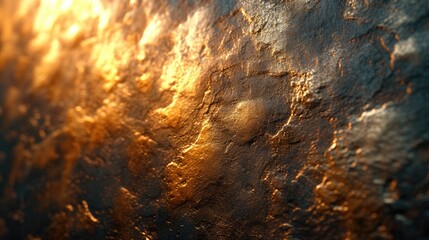 Golden Surface with Luxurious Shimmer and Textured Details.