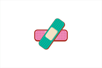 Medical Plaster Retro Flat Sticker Design