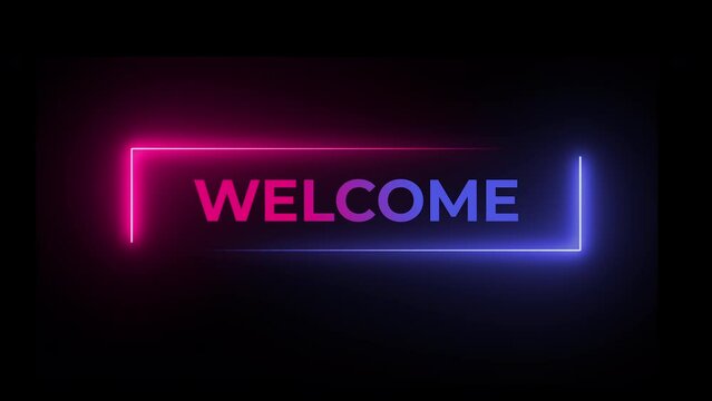 Welcome text animation and glow shap round